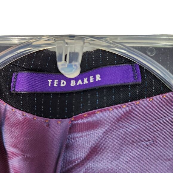 Ted Baker Blazer Mens 40R Black Muted Stripe Endurance 100% Wool 2 Button Coat - Picture 7 of 14